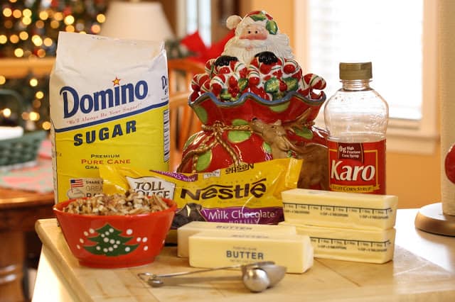 Easy to make and perfect for gifting, Old Fashioned English Toffee dusted with grated almonds - a family favorite for generations! www.savingdessert.com #savingroomfordessert #toffee #christmas #candy #englishtoffee