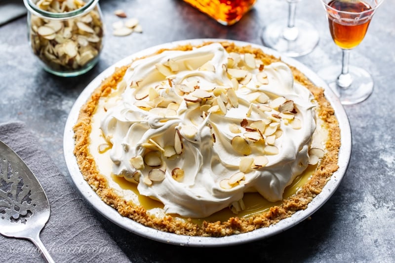 image of Amaretto Cream Pie recipe by Saving Room for Dessert