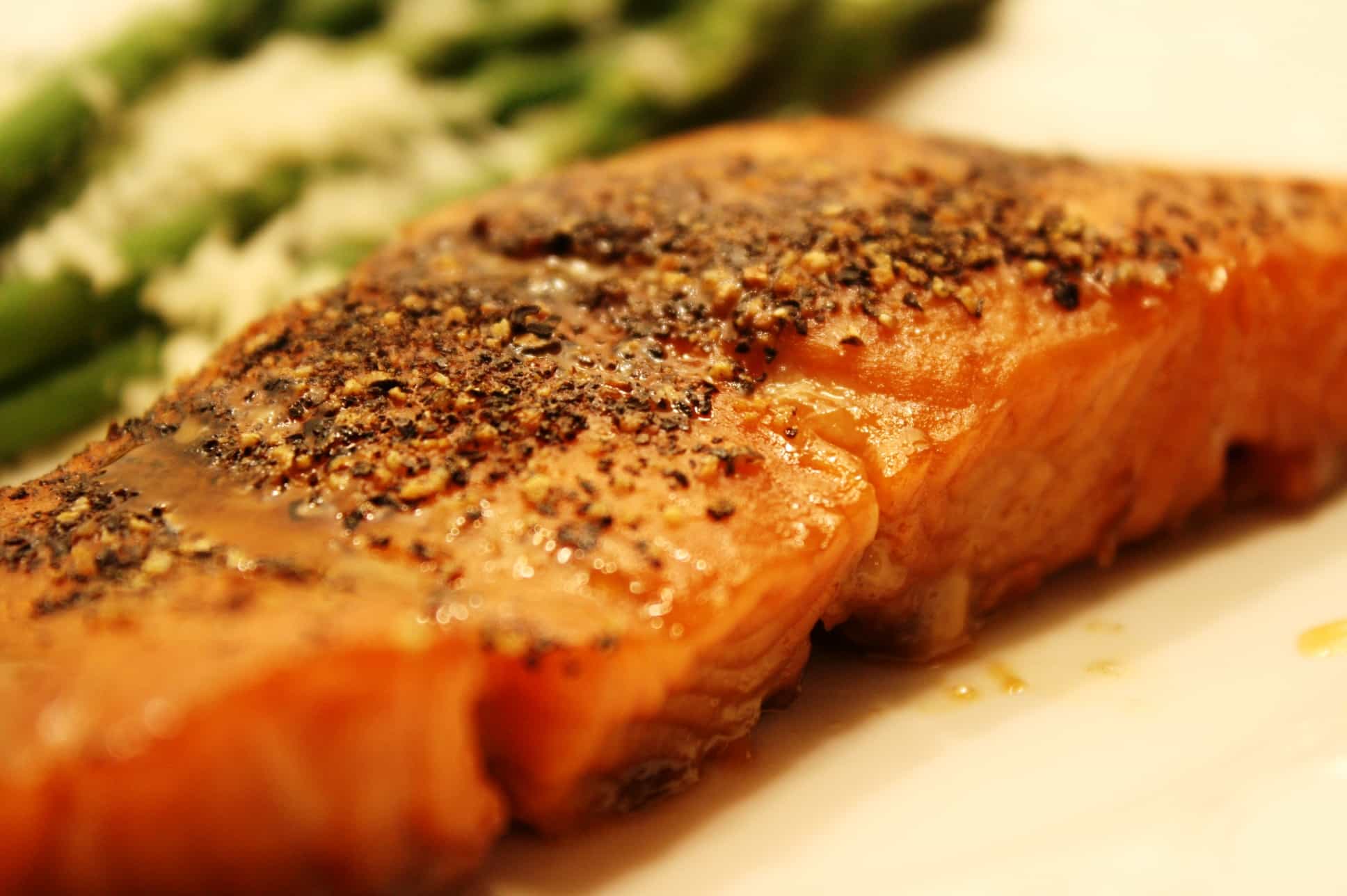 Pepper-Crusted Maple-Glazed Salmon - Saving Room for Dessert