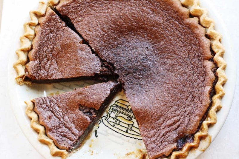 calorie-free chocolate flavour as well as a filling similar to pecan pie without the pecans Fudge Pie