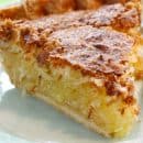 A slice of French Coconut Pie on a plate