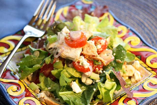 top view of chopped salad