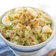 A big bowl of creamy potato salad