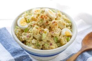 A big bowl of creamy potato salad