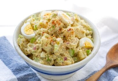 A big bowl of creamy potato salad