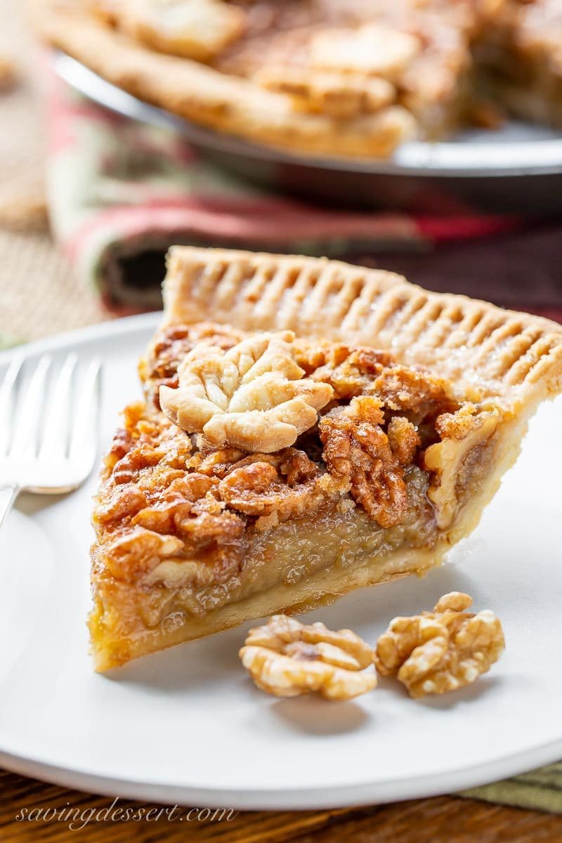 A slice of maple walnut pie 