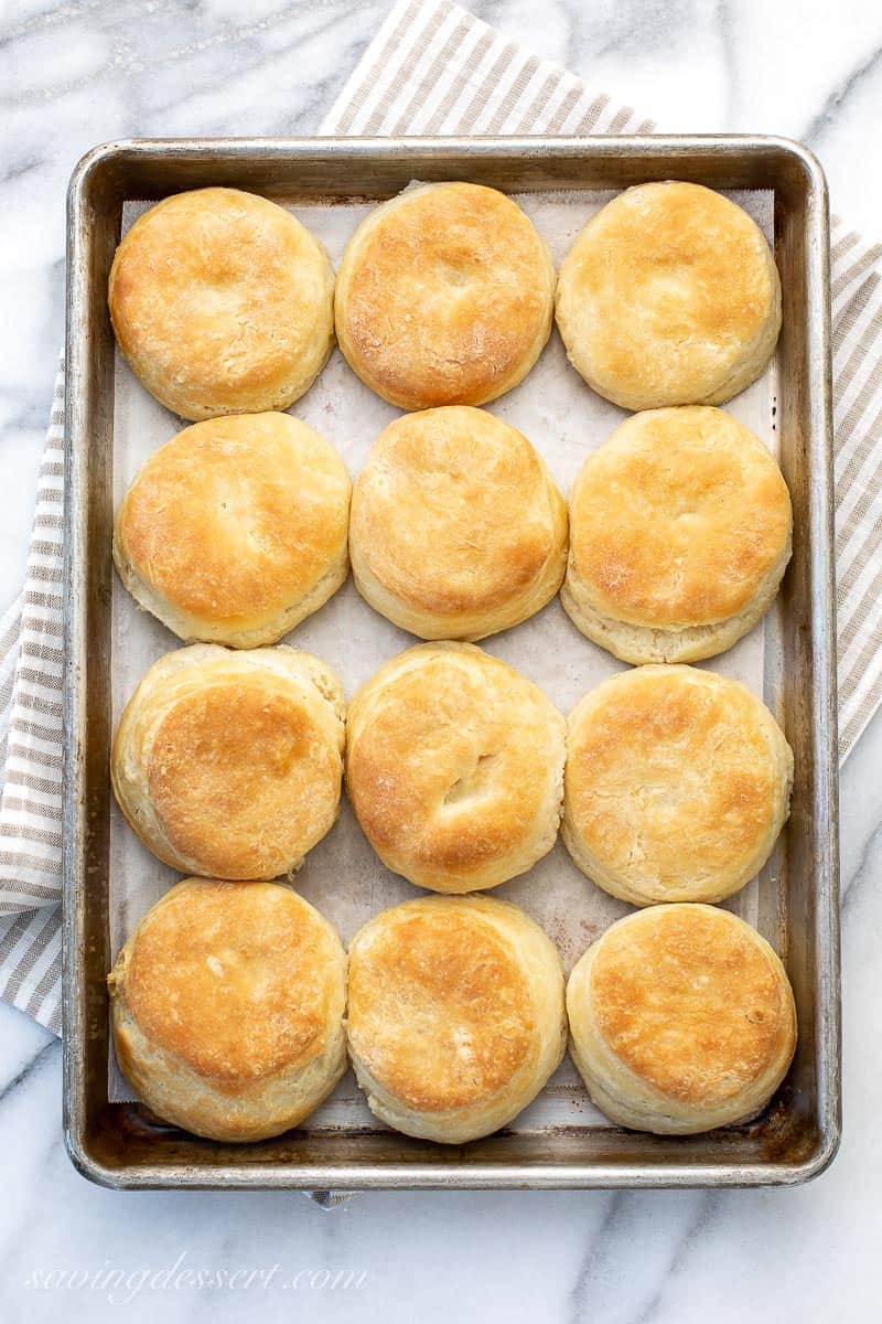A fresh pan of golden brown Angel Biscuits