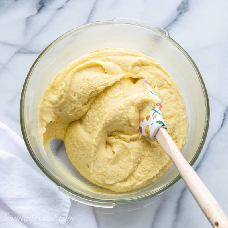 cake batter in a bowl