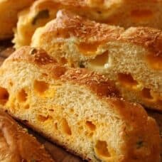 Slices of Cheesy Jalapeno Bread.