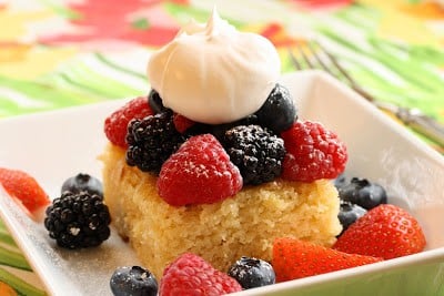    My hubby in addition to I savour the variety of foods nosotros swallow instantly Almond Cake alongside fresh fruit
