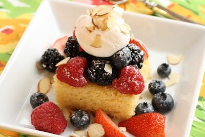    My hubby in addition to I savour the variety of foods nosotros swallow instantly Almond Cake alongside fresh fruit