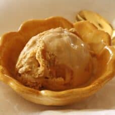top view of ice cream in a bowl