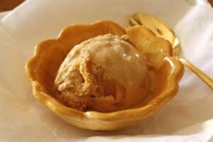 top view of ice cream in a bowl