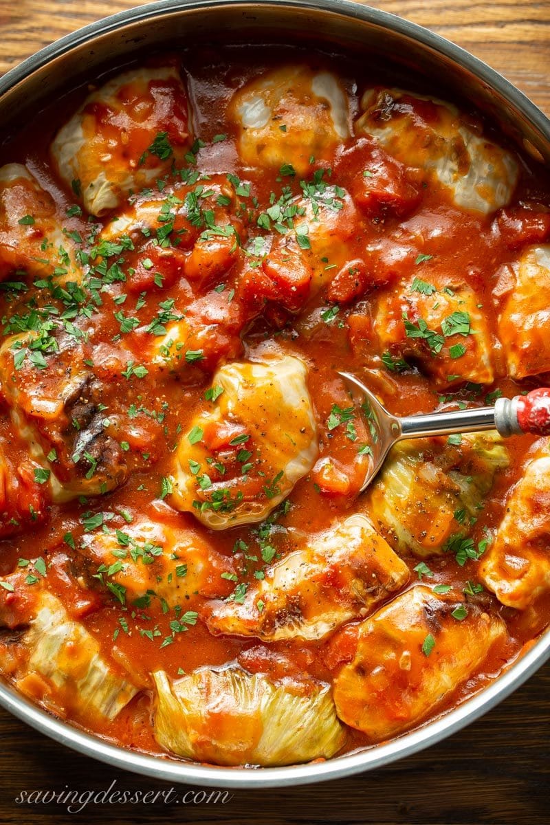 Classic Cabbage Rolls with a rich tomato sauce