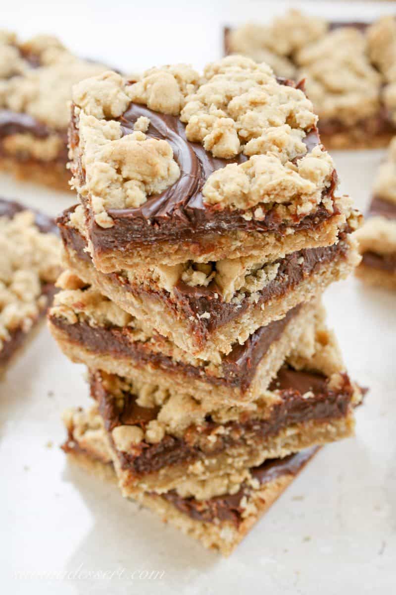 a stack of chocolate peanut butter Revel Bars