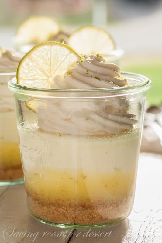 Key Lime Cheesecake baked in a jar