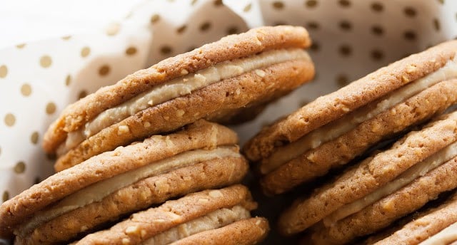 Peanut Butter Sandwich Cookies | www.savingdessert.com
