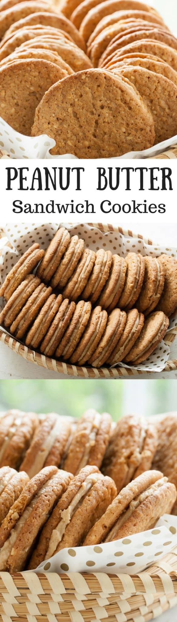 Peanut Butter Sandwich Cookies ~ What does it take to make a perfect peanut butter sandwich cookie? These cookies have just the right about of crispy crunch without crumbling, and a smooth, sweet, creamy filling that doesn't ooze out the sides when you take a bite. And these Peanut Butter Sandwich Cookies have a robust peanut flavor. It is perfectly delicious. www.savingdessert.com | peanut butter cookies | peanut butter sandwich cookies