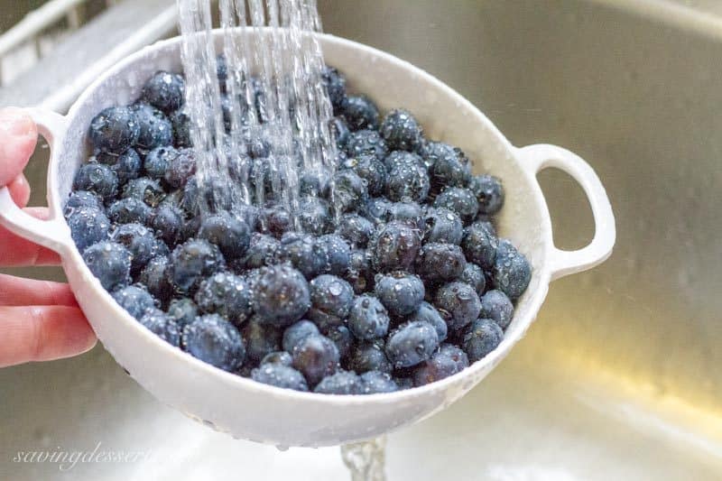 Blueberry Shortcakes with Whipped Cream Cheese ~ A lightly sweet and simple shortcake loaded with fresh, ripe blueberries, topped with raw sugar and served with cream cheese-whipped cream www.savingdessert.com