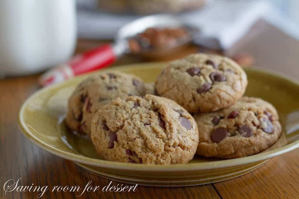 Chocolate Chip Cookies with oats, pecans and browned butter