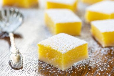 Lemon Bars cut into squares