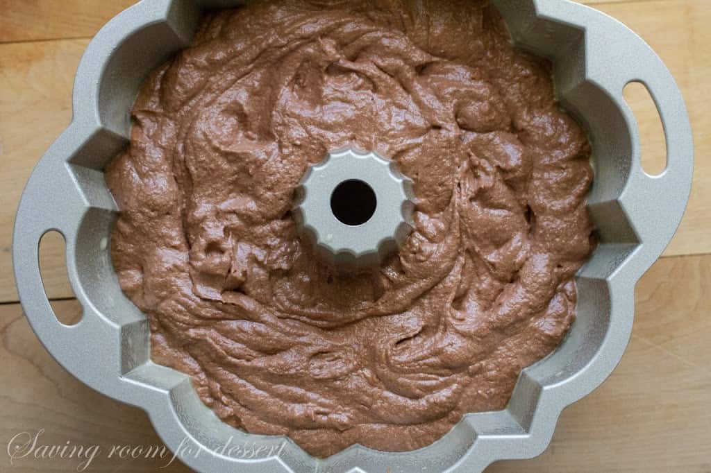 Chocolate Pound Cake ~ rich and decadent, this easy to make dessert is topped with a silky smooth chocolate glaze - perfect for the chocoholic in your life! www.savingdessert.com