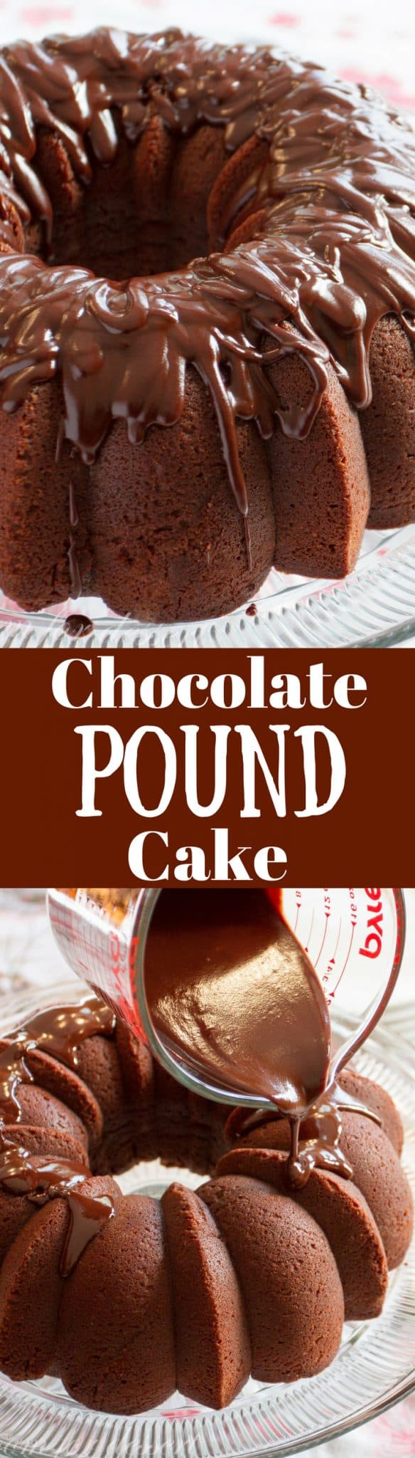 Chocolate Pound Cake ~ rich and decadent, this easy to make dessert is topped with a silky smooth chocolate glaze - perfect for the chocoholic in your life!  www.savingdessert.com