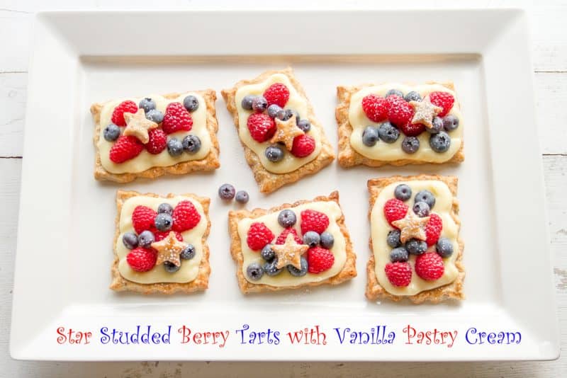 star-studded berry tarts with vanilla pastry cream