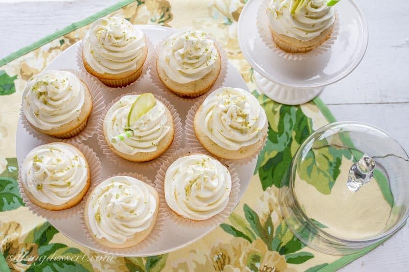 Tender white Lime Cupcakes with Swiss Lime Buttercream and just the right amount of zing from the lime juice www.savingdessert.com