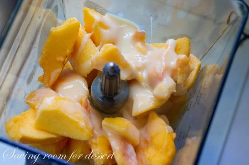 Peaches and sweetened condensed milk