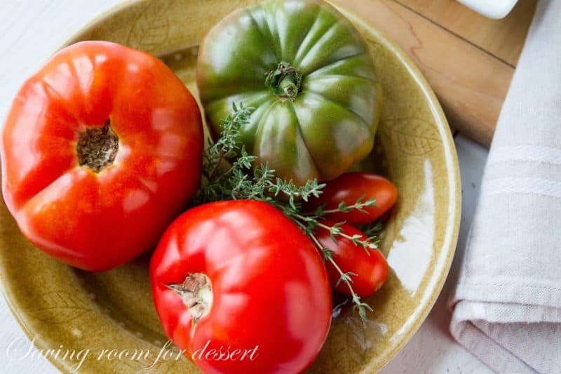 garden tomatoes with fresh thyme
