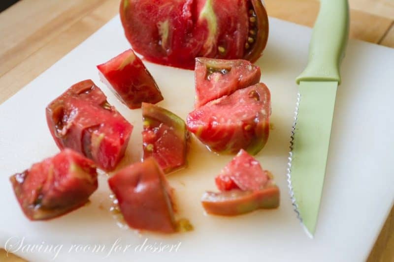 chopped heirloom tomatoes