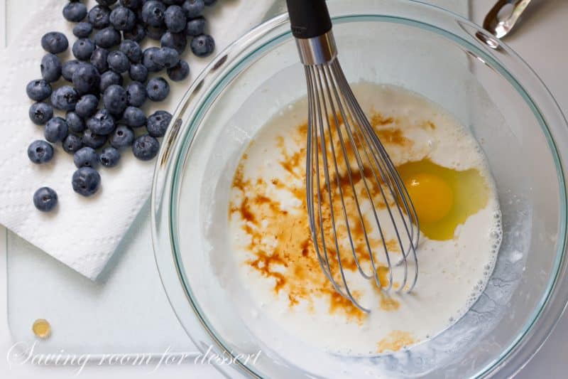 Fluffy Blueberry Greek Yogurt Pancakes ~ stuffed full of juicy ripe blueberries. A great way to start the day! www.savingdessert.com