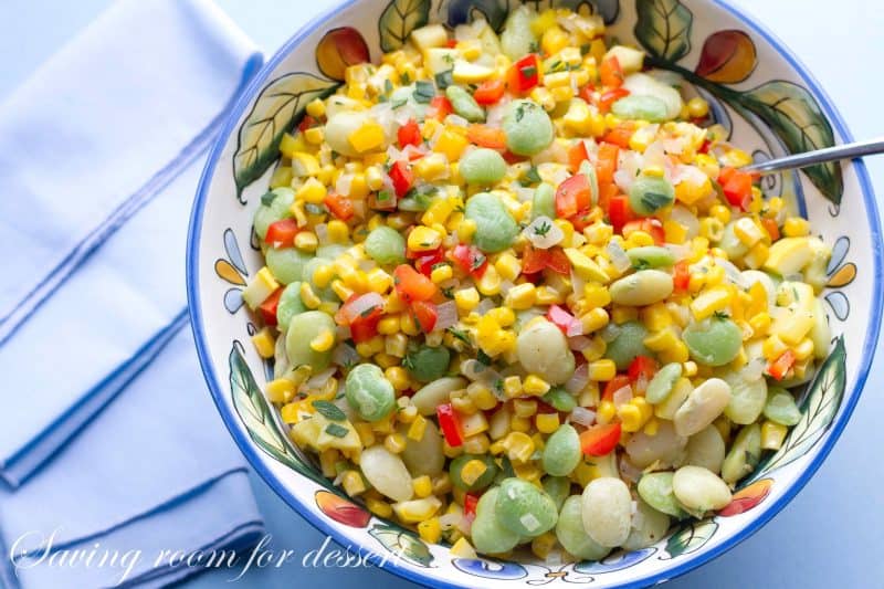 Succotash - a wonderful, colorful, healthy and full flavored classic American dish! www.savingdessert.com