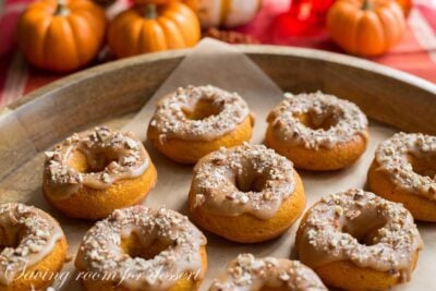 Pumpkin Donuts alongside Caramel Icing in addition to Toasted Pecans Pumpkin Doughnuts alongside Caramel Icing Toasted Pecans