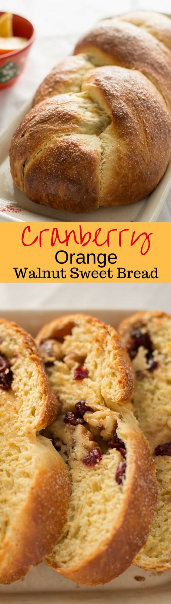 Cranberry Orange Walnut Sweet Bread - it's subtle orange flavor; soft, tender crumb, and surprise sweet fruit and nut filling are sure to please gift recipients and guests alike. www.savingdessert.com