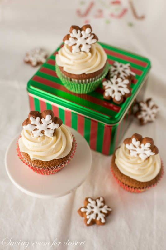 Gingerbread Cupcakes with Lemon Cream Cheese Frosting