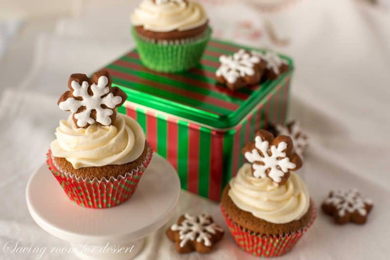 Gingerbread Cupcakes with Lemon Cream Cheese Frosting