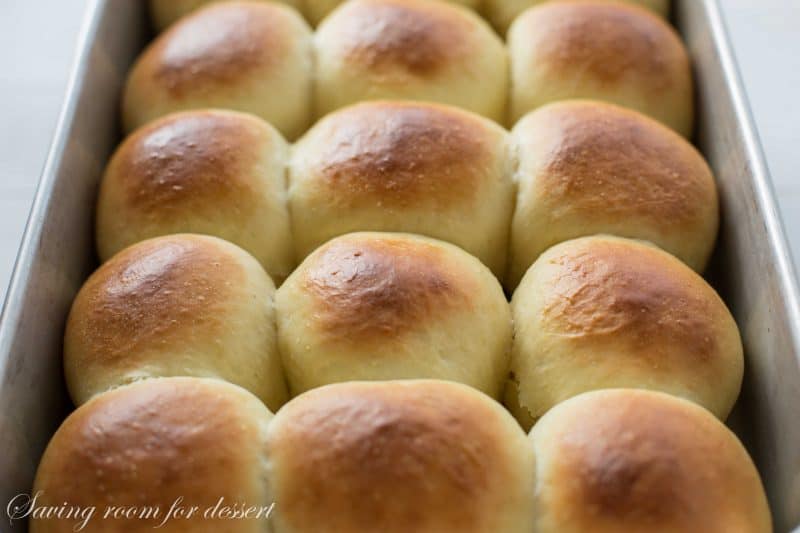 Easy Homemade Hawaiian Sweet Rolls -A lightly sweet roll flavored with pineapple juice for a hearty, fluffy, homemade treat that comes together in minutes. Terrific topped with ham, hot pepper jelly and your favorite cheese | www.savingdessert.com