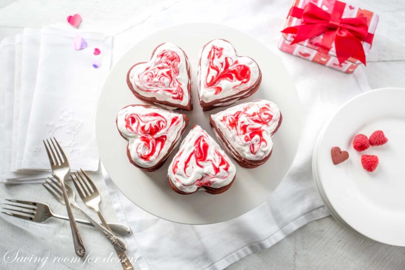 Raspberry & Chocolate Heart Cookie Stack Cakes