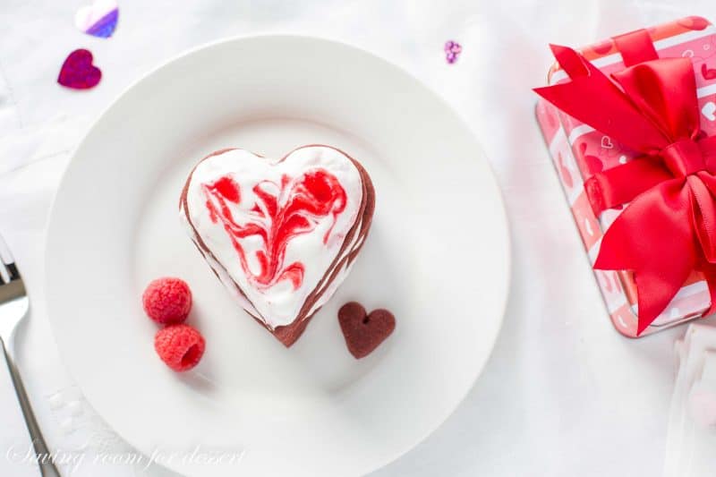 Raspberry & Chocolate Heart Cookie Stack Cakes