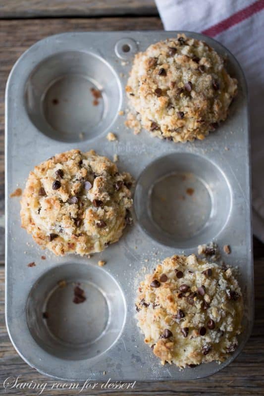 Almond Chocolate Chip Streusel Muffins