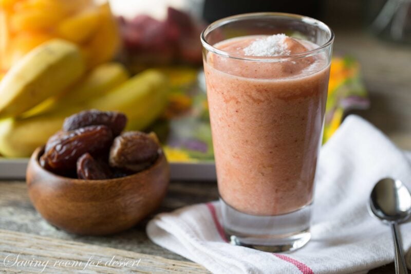 strawberry, banana & peach smoothie