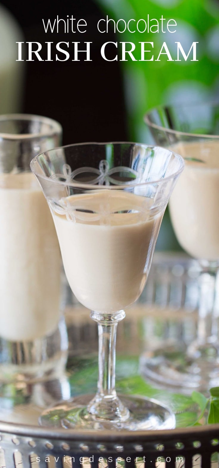 White Chocolate Irish Cream - Creamy, dreamy, smooth and delicious! A wonderful after dinner drink that tastes like dessert! #Irish #Irishcream #whitechocolate #cordial #afterdinner #beverage #cocktail #stpatricksday