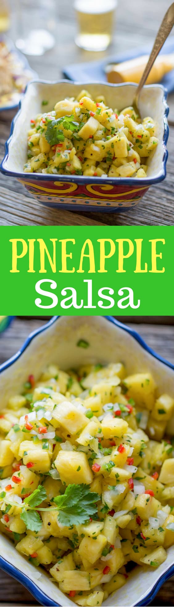 Easy & Fresh Pineapple Salsa - A wonderfully easy salsa that is great on tacos, grilled chicken, burritos or with a bag of chips.  www.savingdessert.com