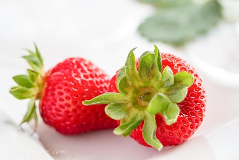 red ripe strawberries on a platter