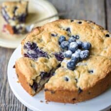 Blueberry Breakfast Cake - a deliciously moist and lightly sweet "coffee" cake bursting with fresh sweet blueberries