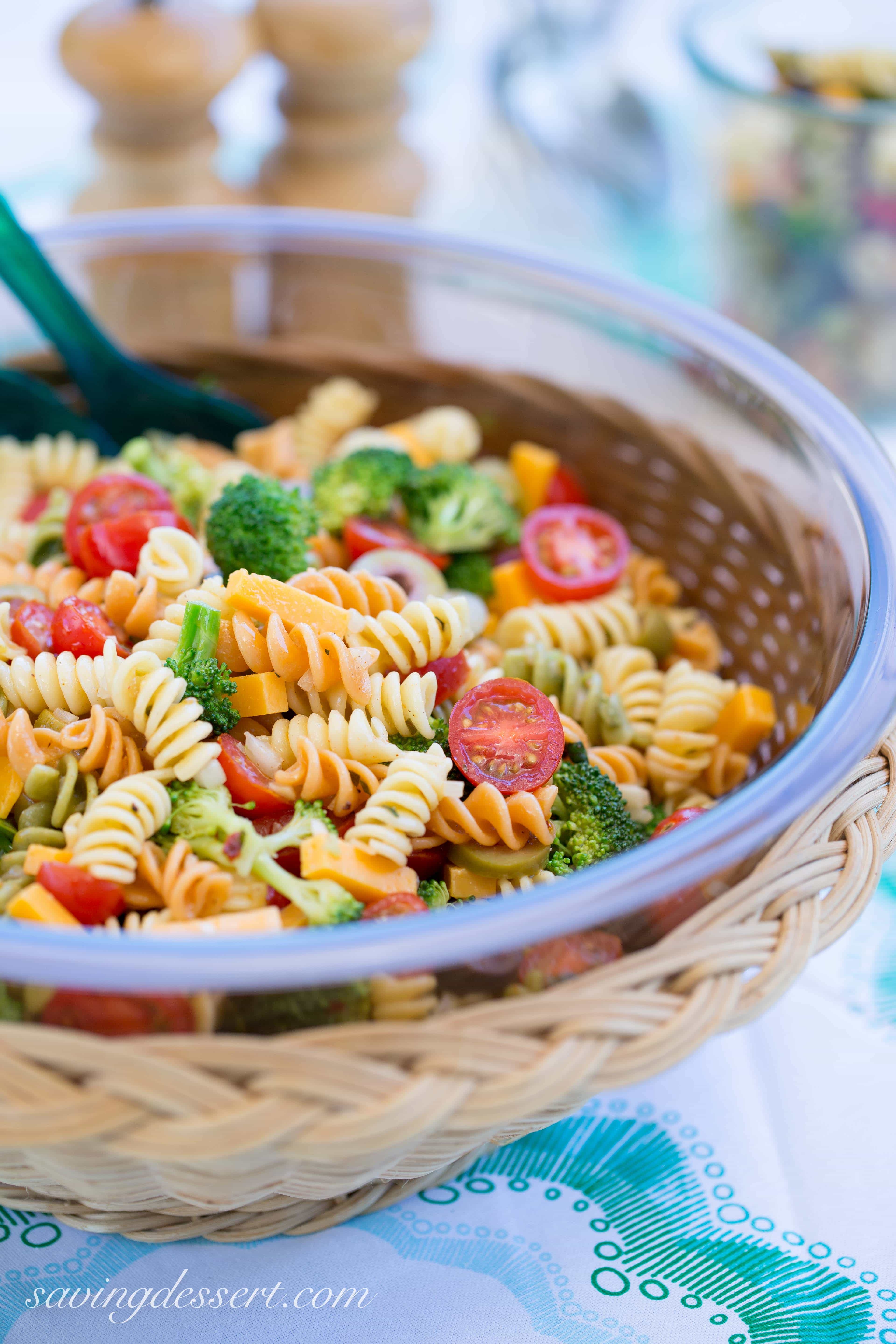 Easy Pasta Salad with Zesty Italian Dressing - Saving Room for Dessert