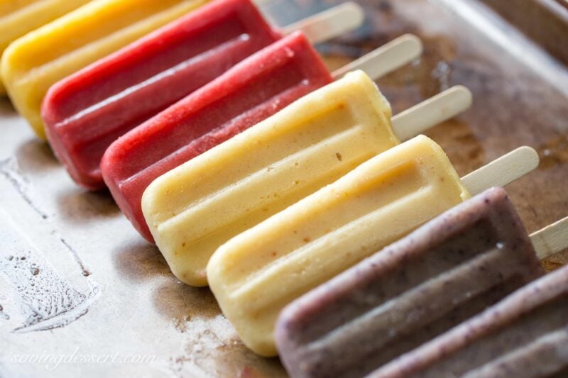 Assorted Popsicles -Lightly sweetened with dates, bananas and a drop or two of Stevia, they taste like dessert but are a very healthy snack.