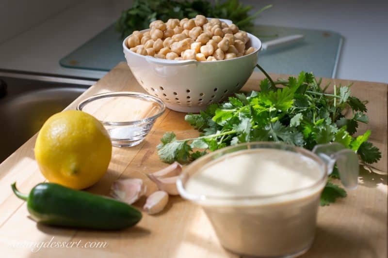 Spicy Jalapeno Cilantro Hummus ~ from Saving Room for Dessert